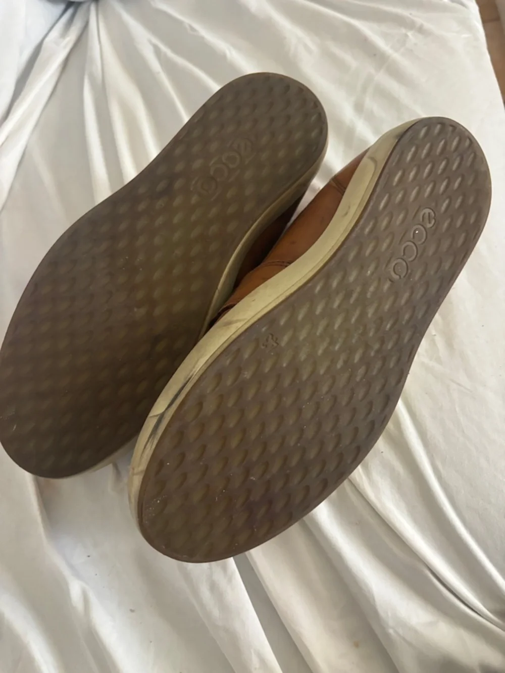 Ecco Brown Leather Slip-On Penny Loafers